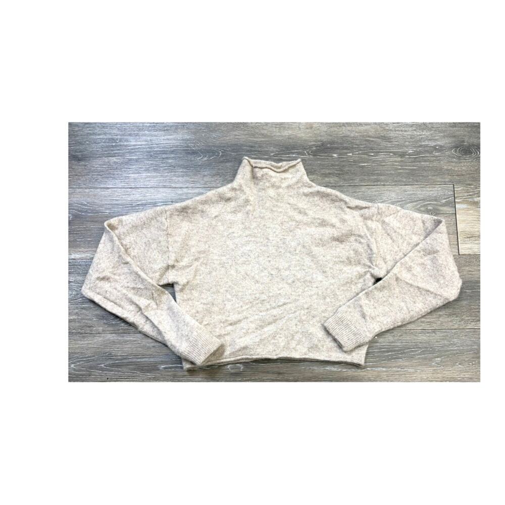 Reformation Jeans Cropped Turtleneck Sweater XS Minimalist Neutral Fall